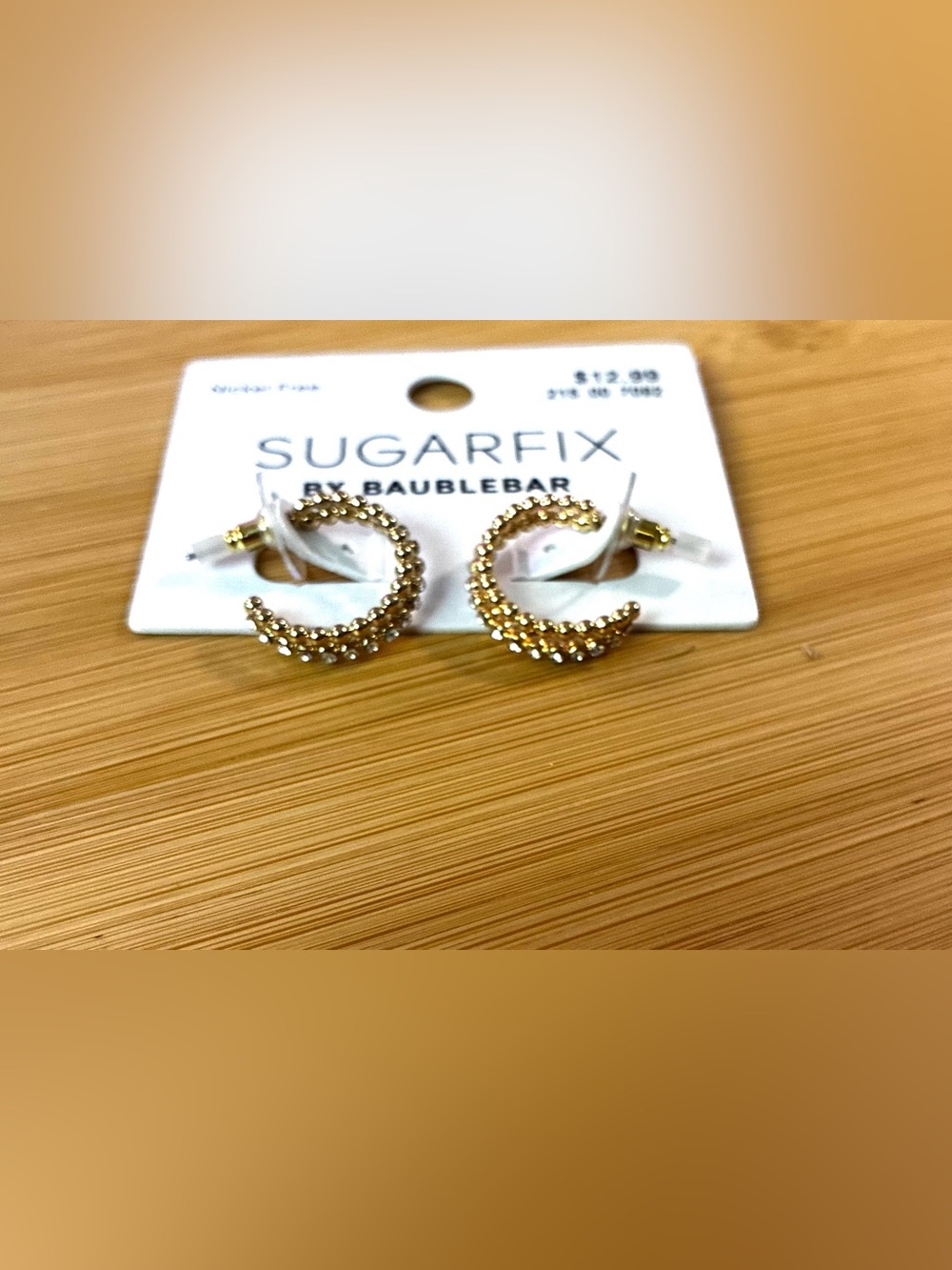 BaubleBar Gold Beaded Mini Hoop Earrings